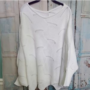 Oversized white sweater